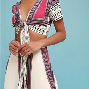 Two piece high waist pant set